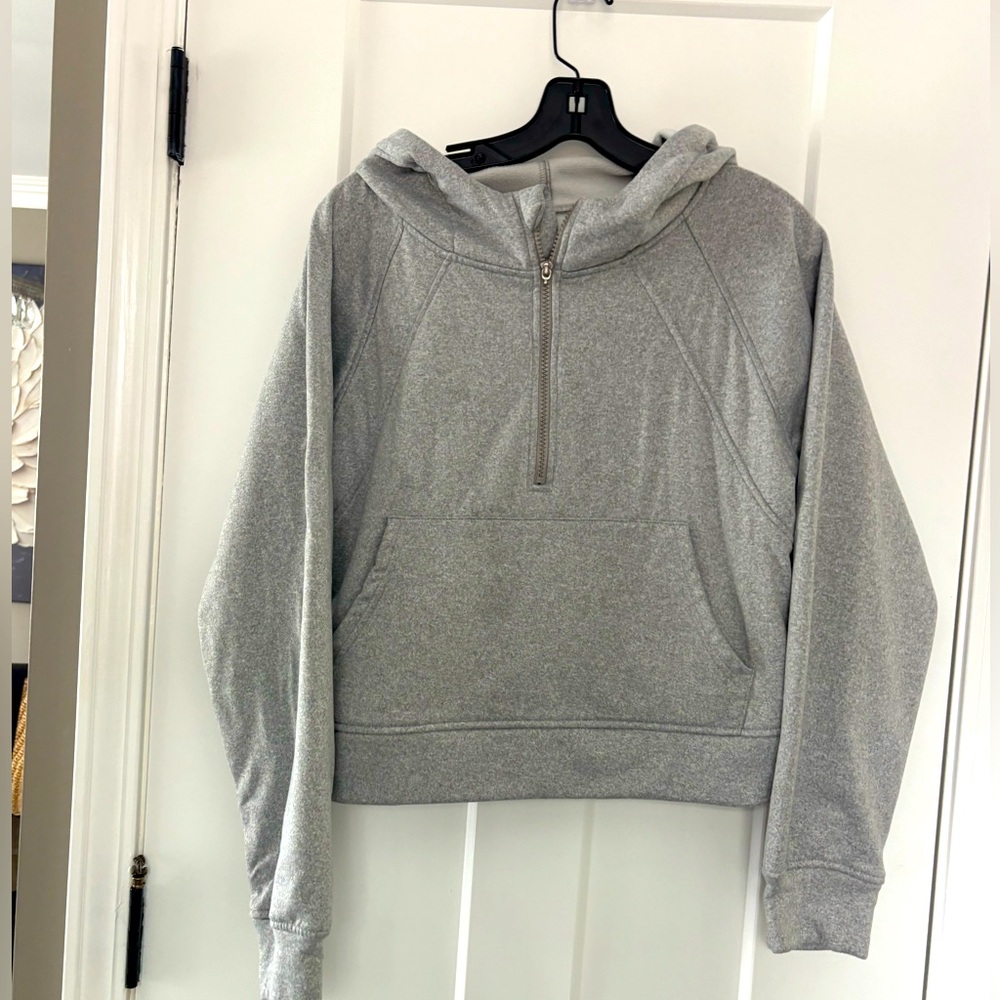 LASLULU Women's  Size m gray Cropped 1/4 Zip Fleece